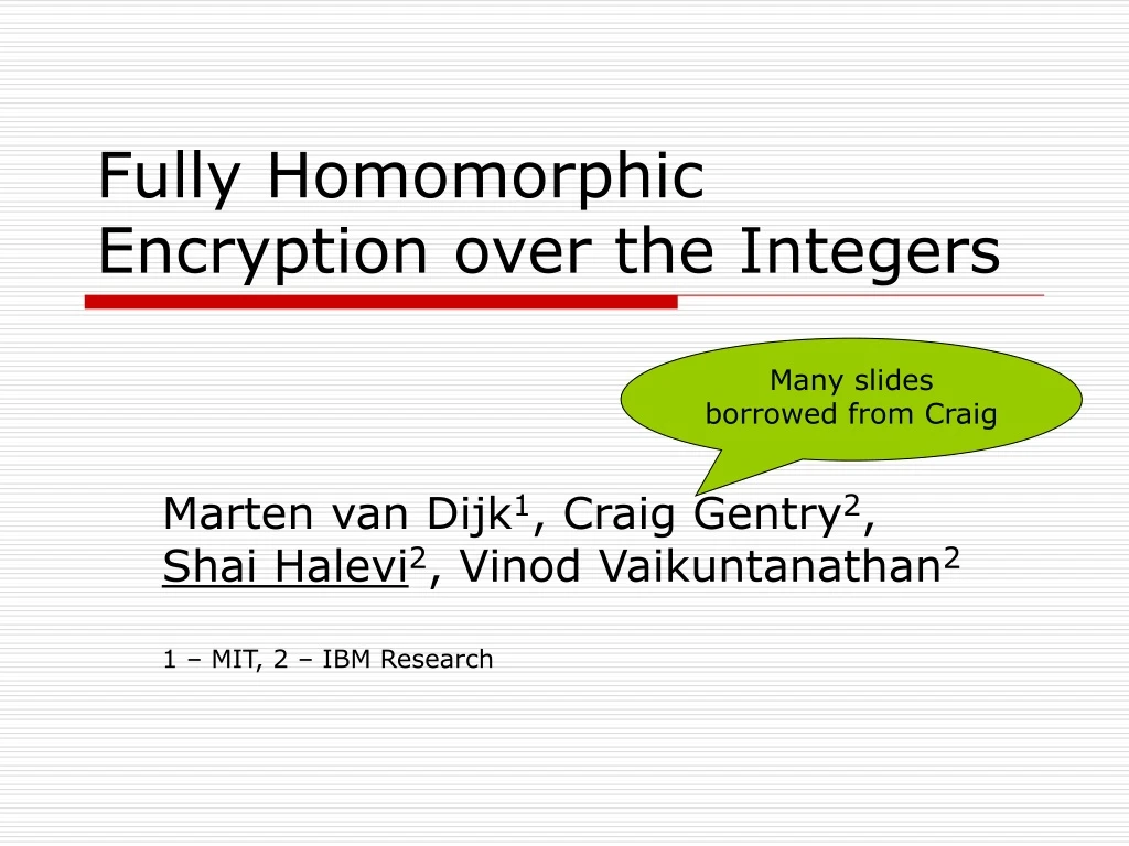 fully homomorphic encryption over the integers