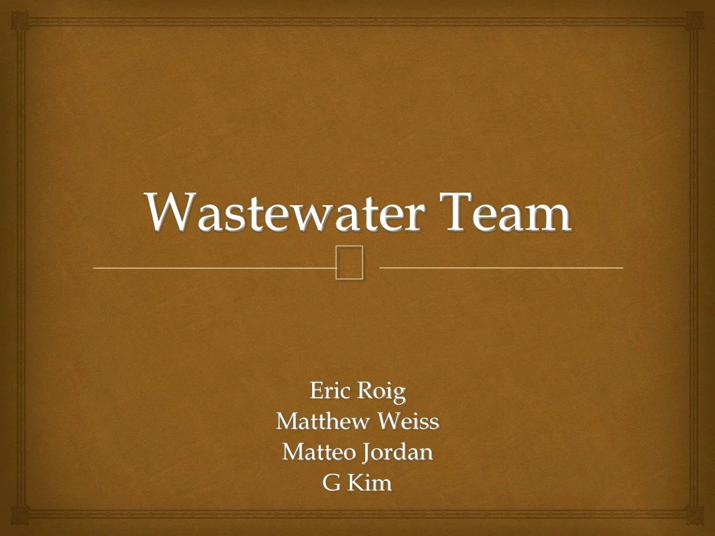 wastewater team