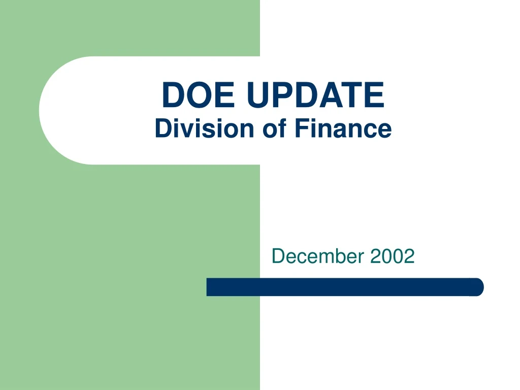 doe update division of finance