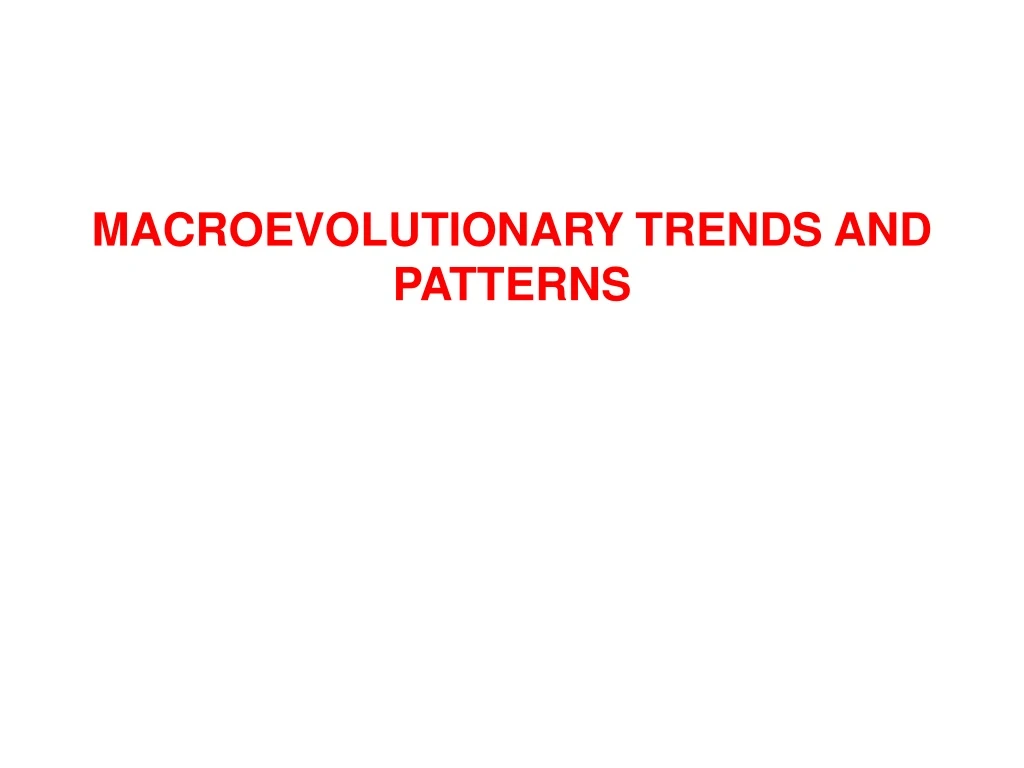 macroevolutionary trends and patterns