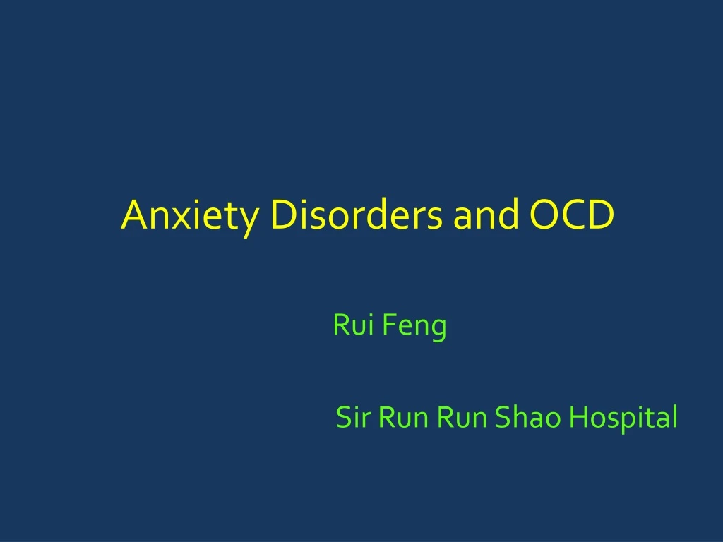 anxiety disorders and ocd