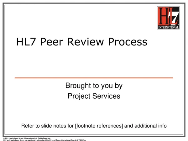 HL7 Peer Review Process
