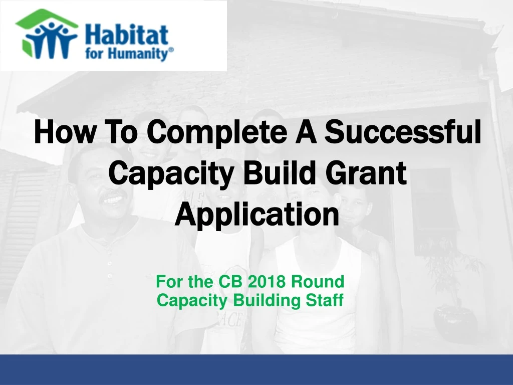 how to complete a successful capacity build grant