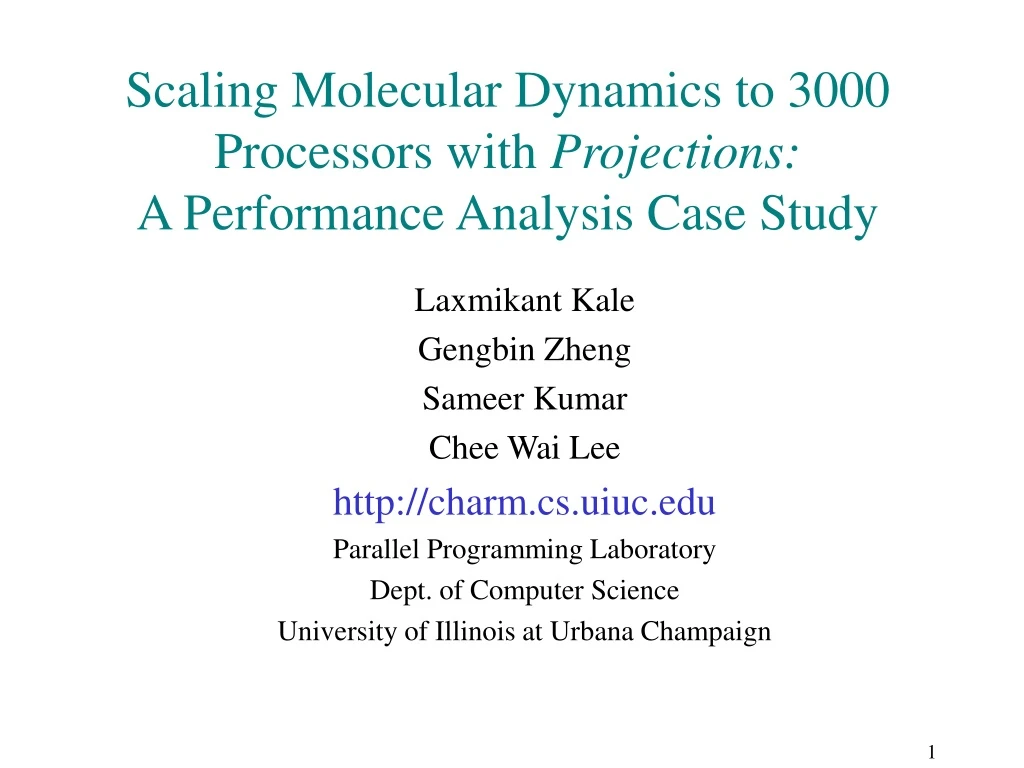 scaling molecular dynamics to 3000 processors with projections a performance analysis case study