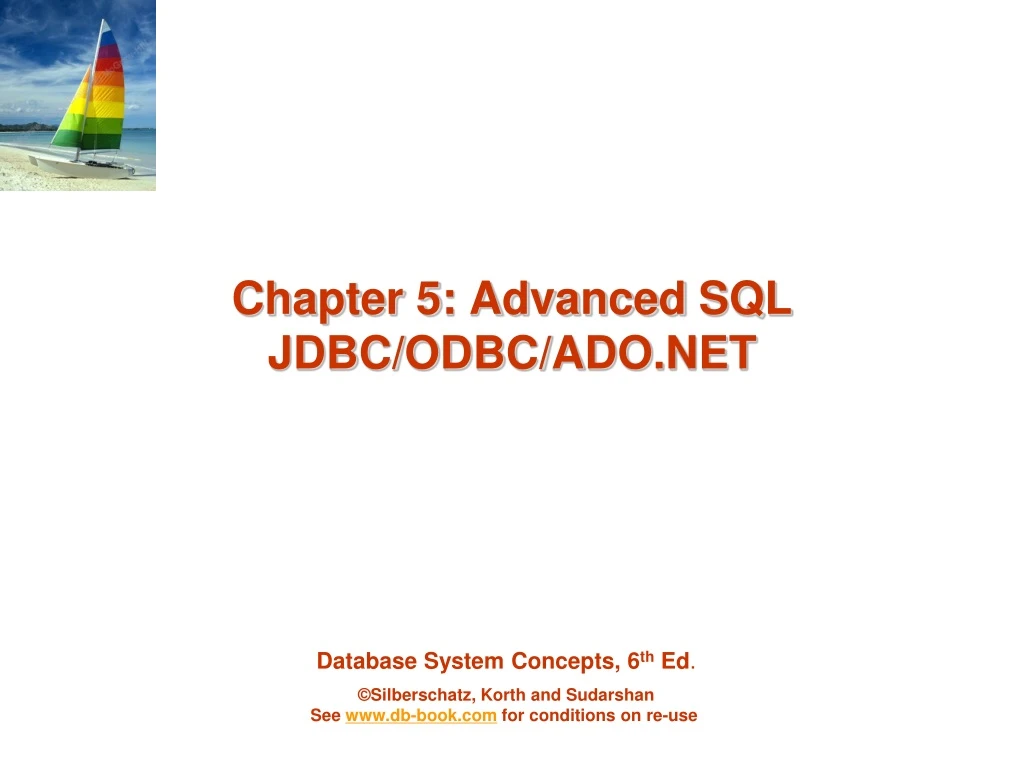 chapter 5 advanced sql jdbc odbc ado net