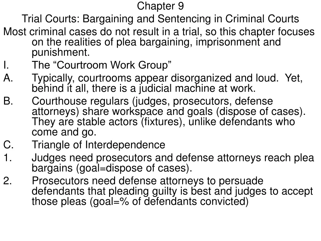 chapter 9 trial courts bargaining and sentencing