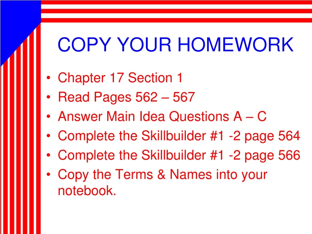 copy your homework