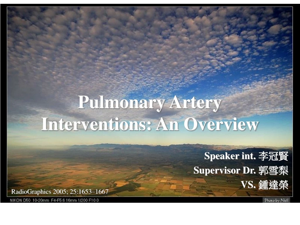 pulmonary artery interventions an overview