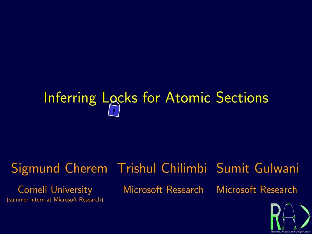 inferring locks for atomic sections