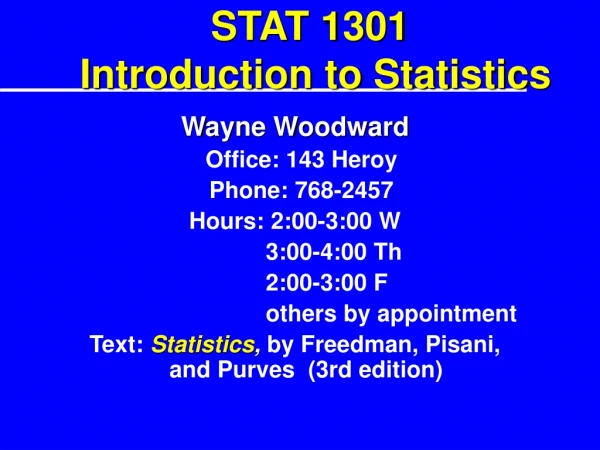 STAT 1301  Introduction to Statistics