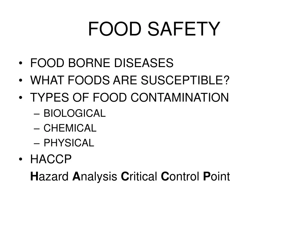 food safety