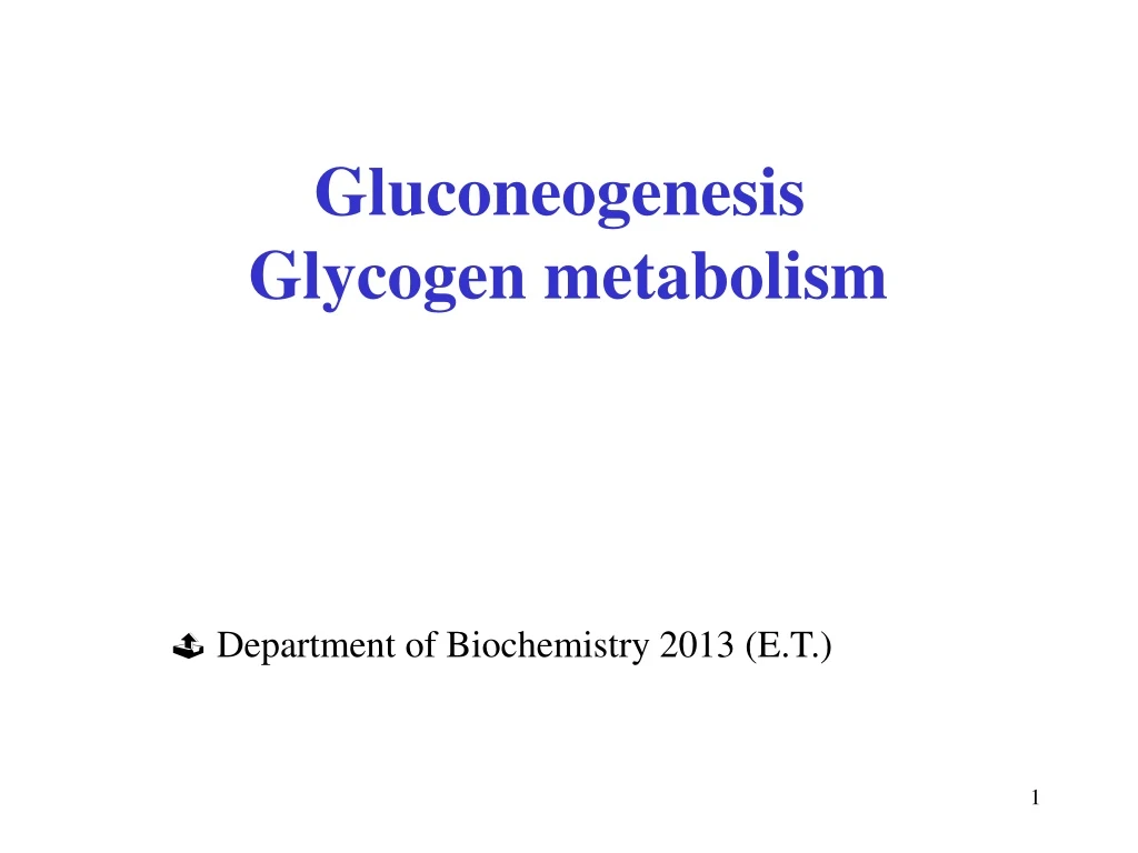 gluconeogenesis glycogen metabolism