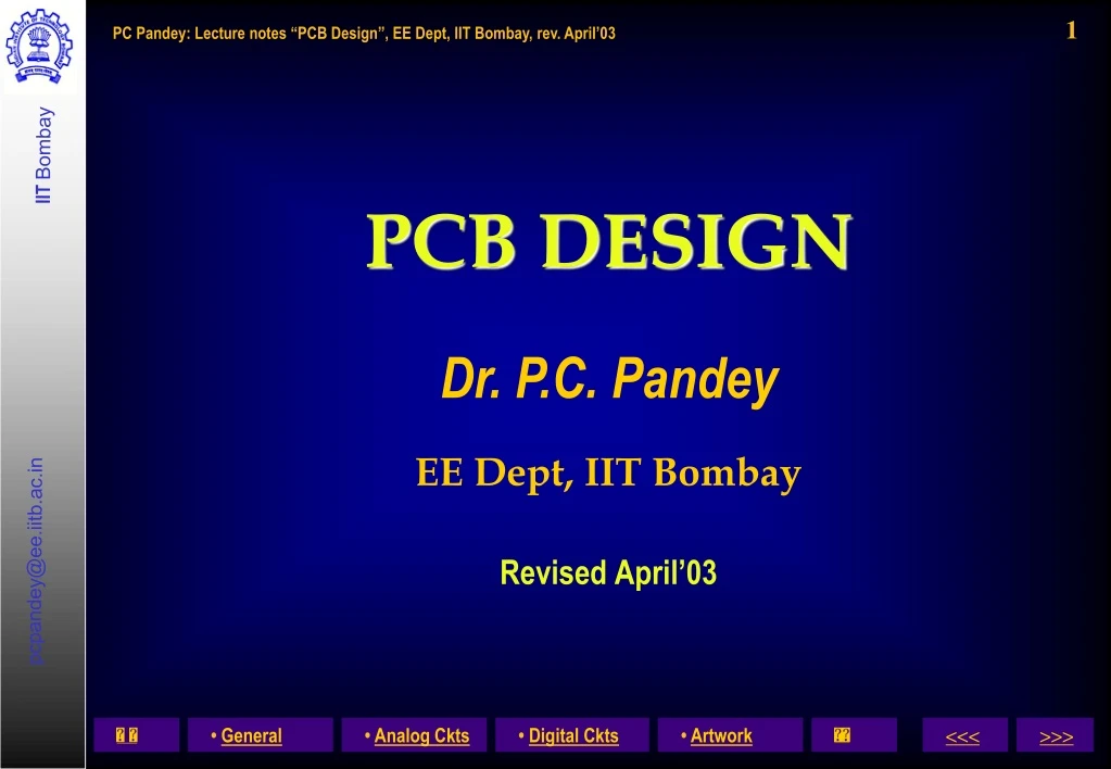 pcb design dr p c pandey ee dept iit bombay