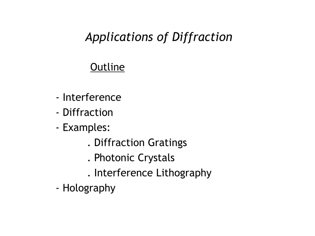 applications of diffraction