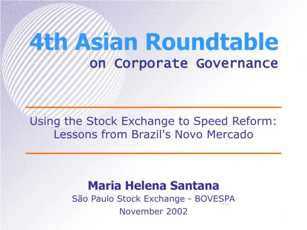 4th Asian Roundtable on Corporate Governance