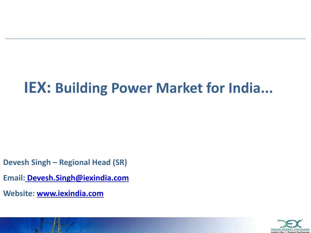 iex building power market for india