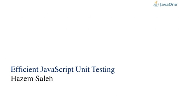 Efficient JavaScript Unit Testing