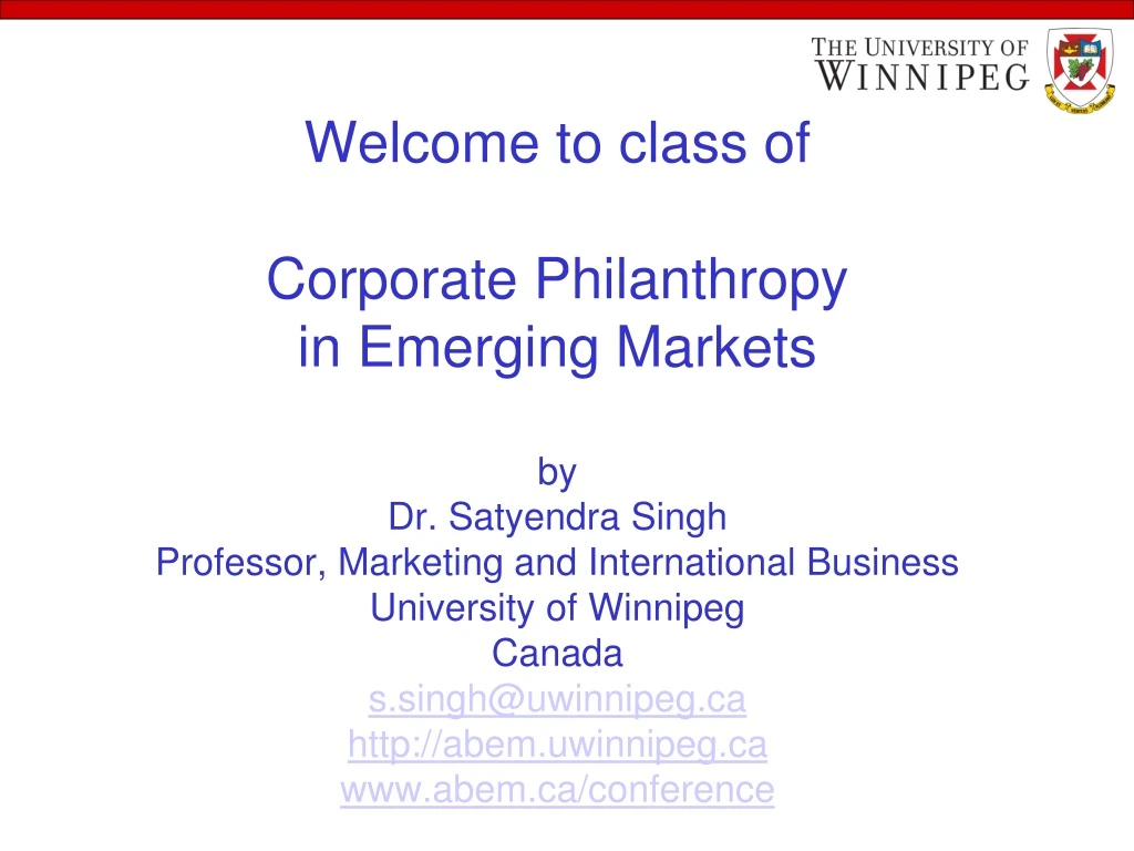 welcome to class of corporate philanthropy