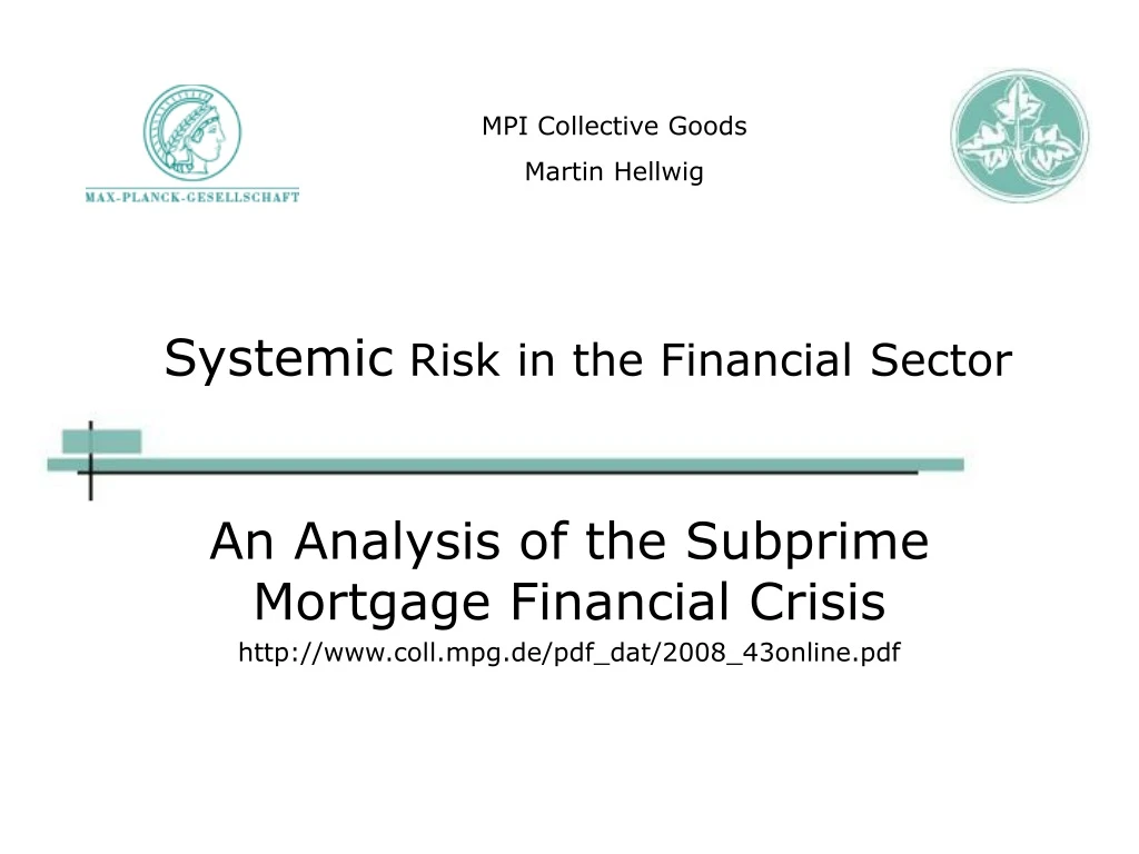 systemic risk in the financial sector