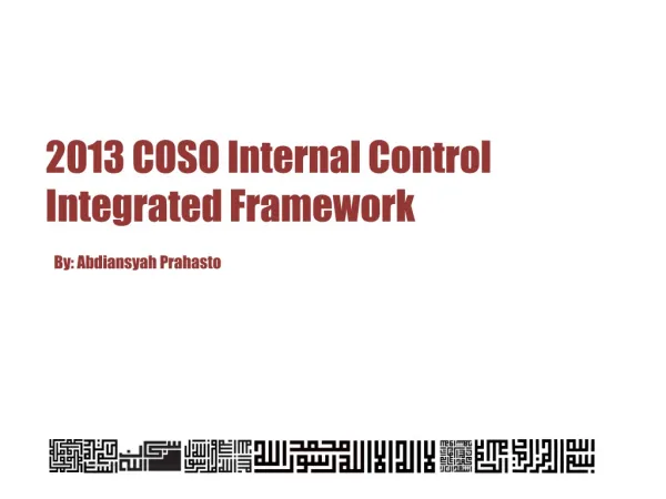 2013 COSO Internal Control Integrated Framework