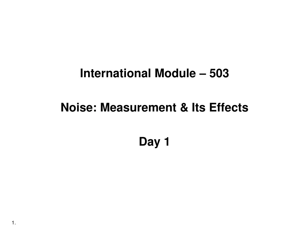 international module 503 noise measurement