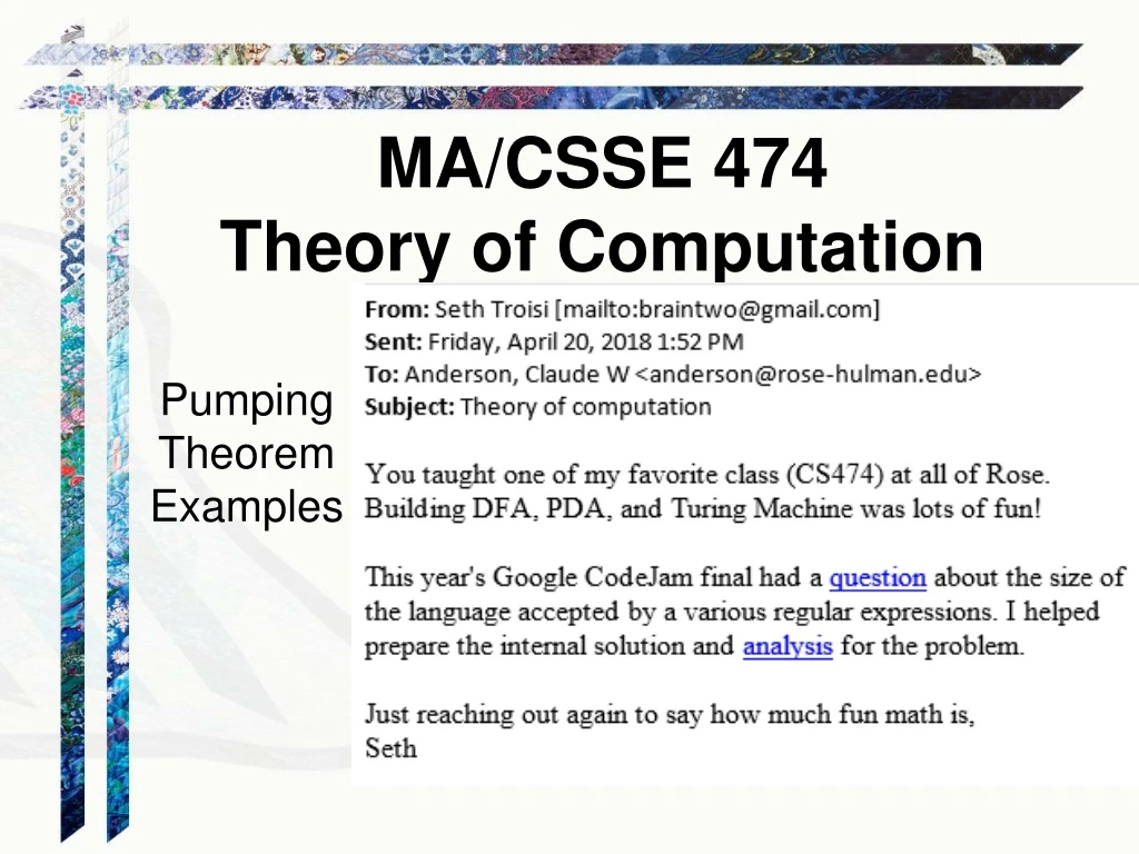 ma csse 474 theory of computation