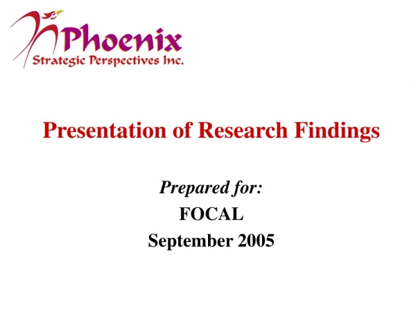 Presentation of Research Findings