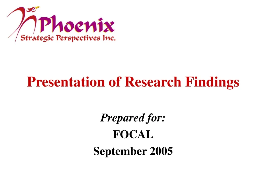 presentation of research findings