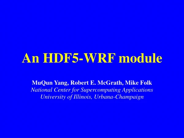 An HDF5-WRF module