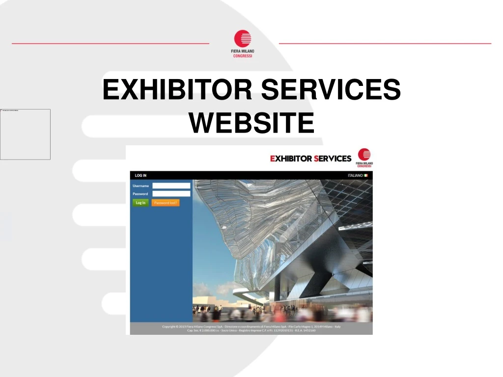 exhibitor services website