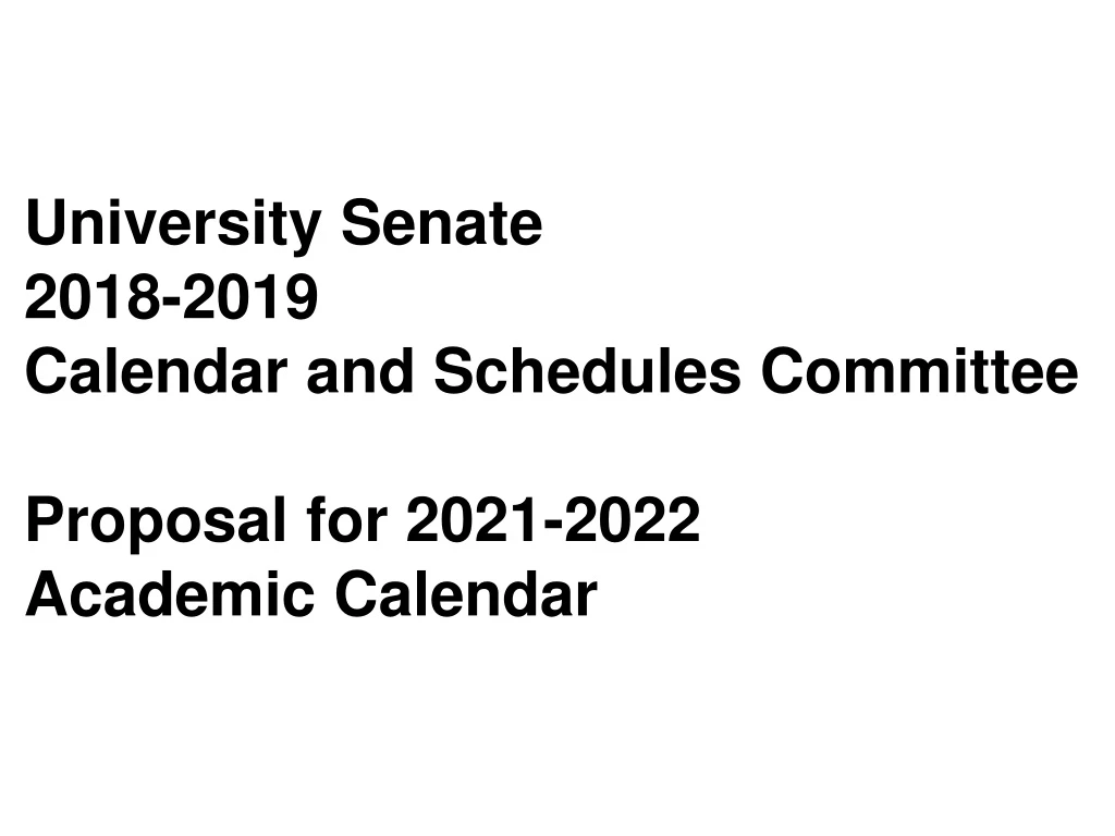 university senate 2018 2019 calendar