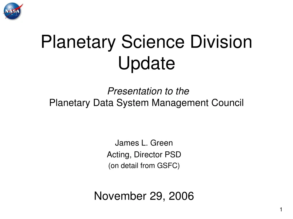 planetary science division update presentation to the planetary data system management council