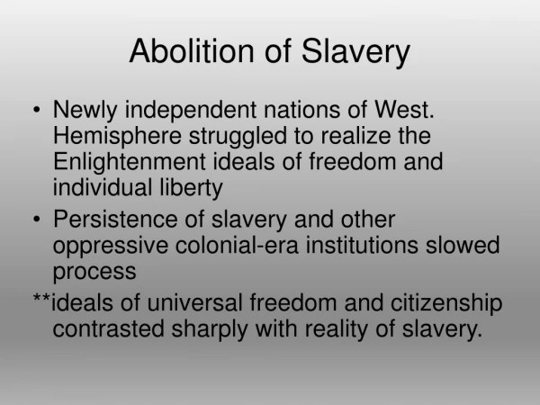 Abolition of Slavery