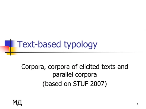 Text-based typology