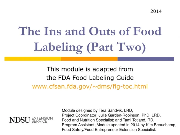 The Ins and Outs of Food Labeling (Part Two)