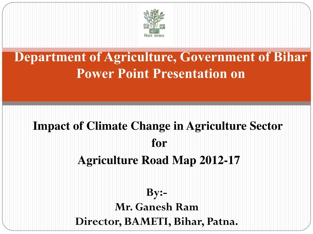 impact of climate change in agriculture sector for agriculture road map 2012 17