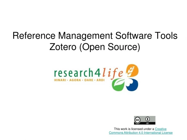 Reference Management Software Tools Zotero (Open Source)