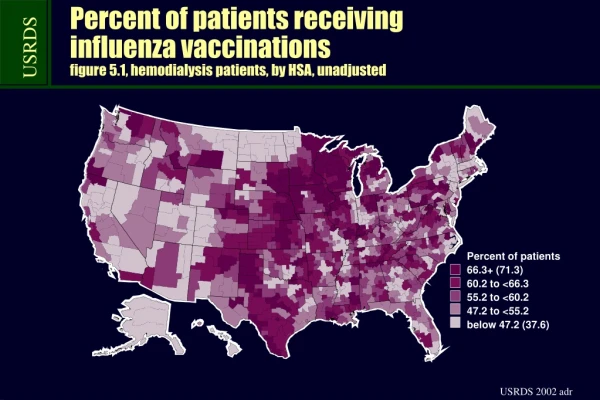 Percent of patients 66.3+ (71.3) 60.2 to &lt;66.3 55.2 to &lt;60.2 47.2 to &lt;55.2 below 47.2 (37.6)