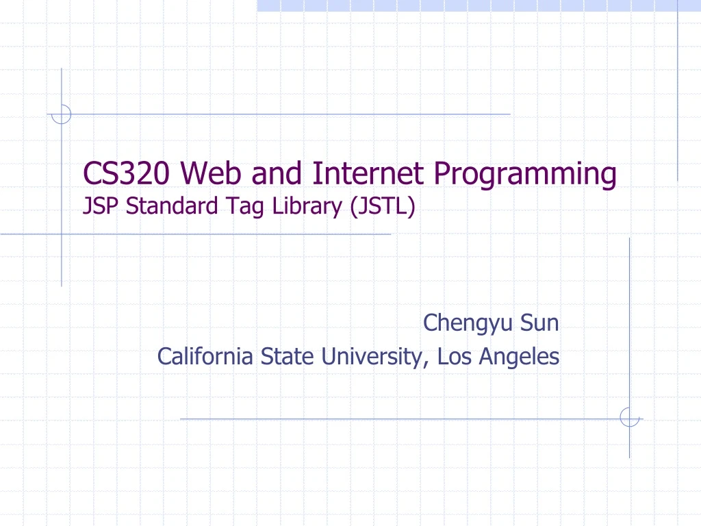 cs320 web and internet programming jsp standard tag library jstl