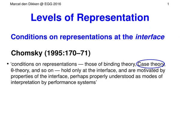 Levels of Representation