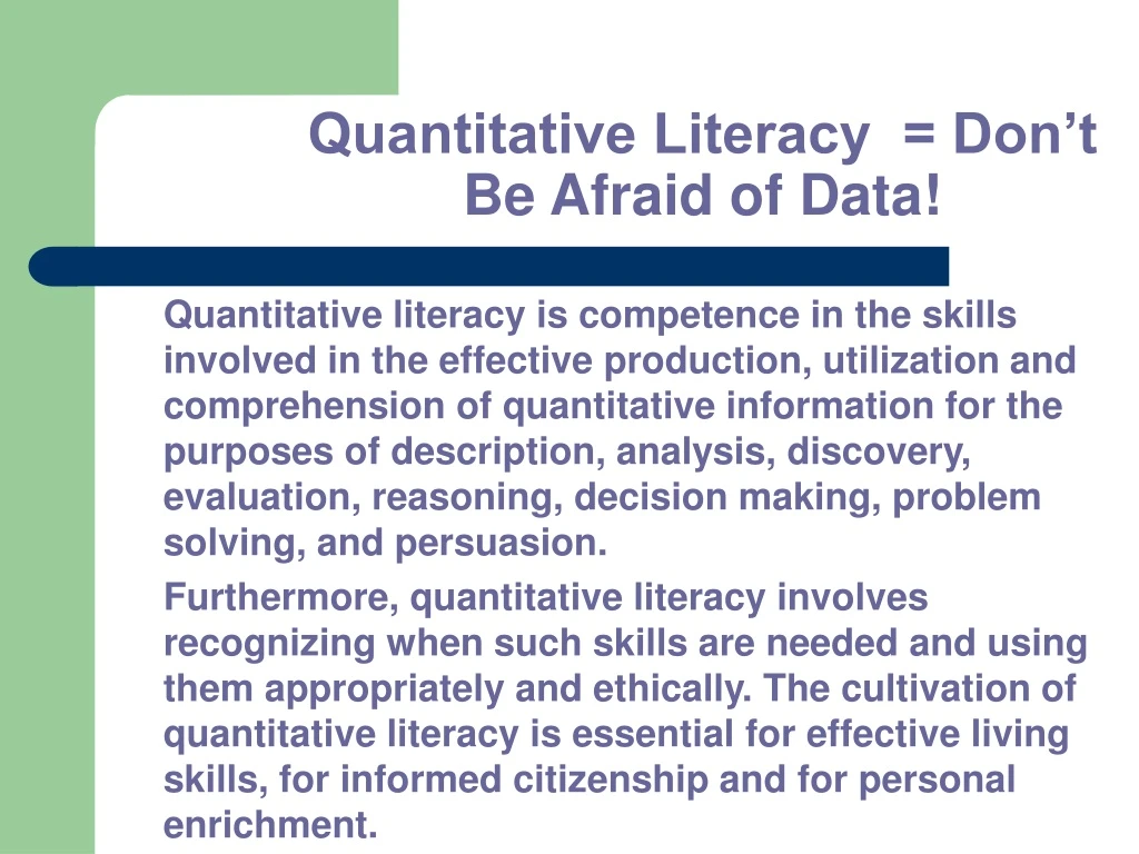 quantitative literacy don t be afraid of data