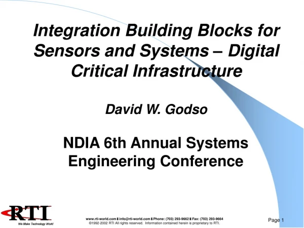 Integration Building Blocks for Sensors and Systems – Digital Critical Infrastructure