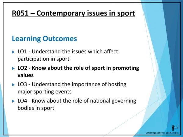 R051 – Contemporary issues in sport