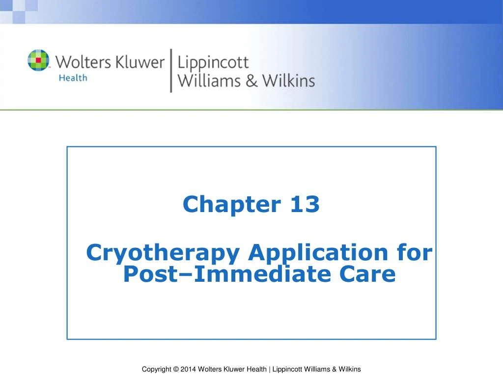 chapter 13 cryotherapy application for post