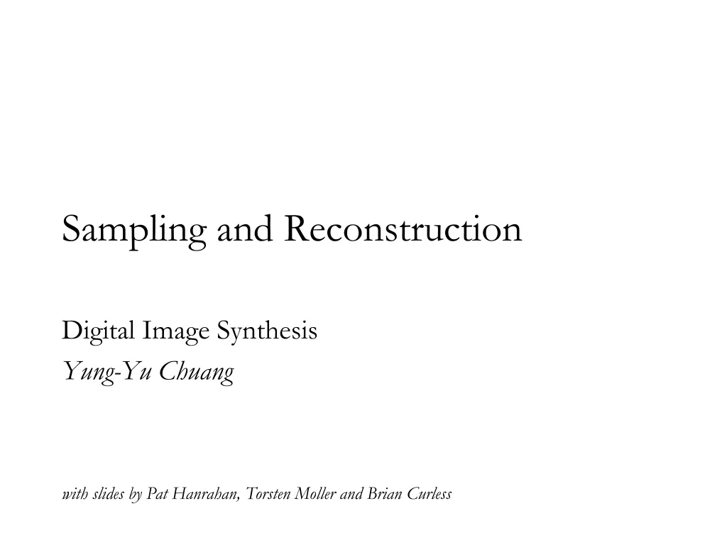 sampling and reconstruction