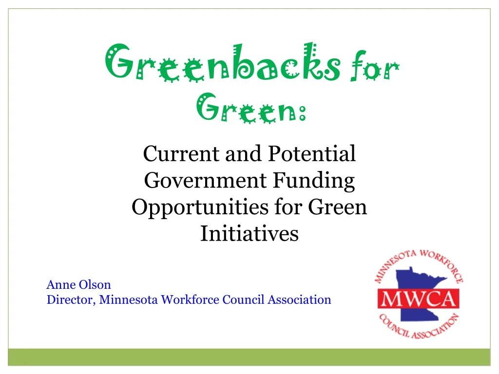 greenbacks for green