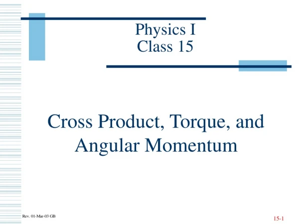Physics I Class 15