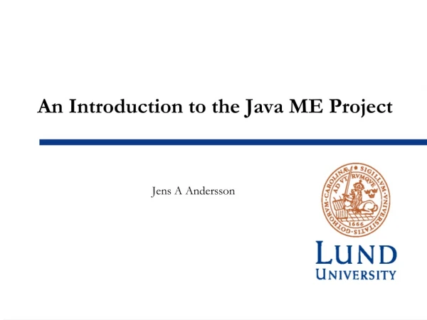 An Introduction to the Java ME Project