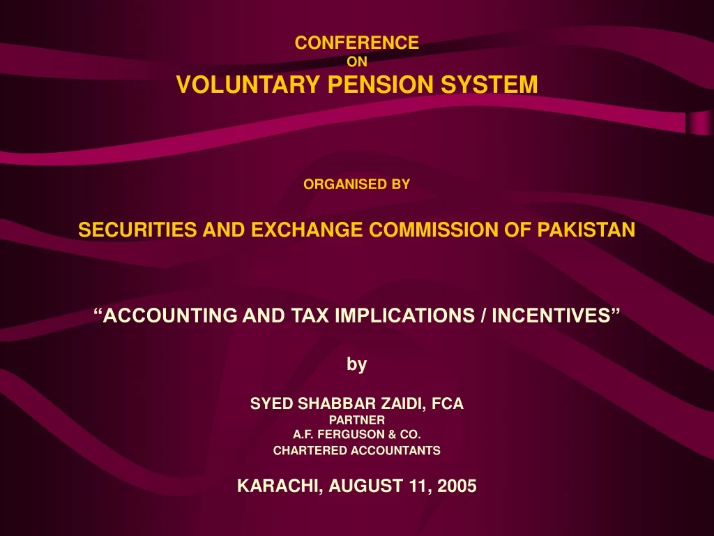 conference on voluntary pension system organised by securities and exchange commission of pakistan