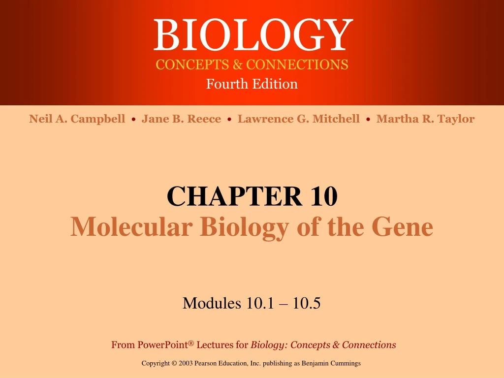 chapter 10 molecular biology of the gene